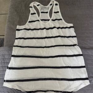 PINK Victoria's Secret Black and White Striped Tank Top